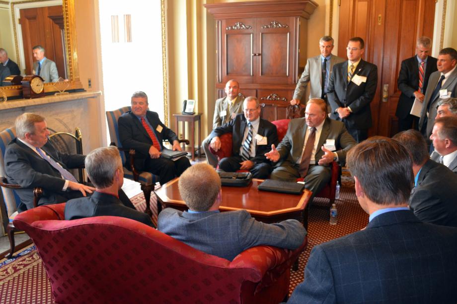 U.S. Senator Dick Durbin (D-IL) met with representatives of the Illinois Farm Bureau to discuss the importance of supporting and investing in Illinois' agricultural communities by passing a full five-year reauthorization of the Farm Bill.